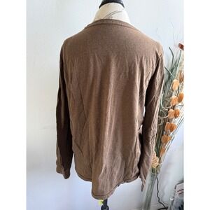 Polo Ralph Lauren Mens Long Sleeve T-Shirt Brown Heathered Pony Logo Large